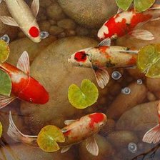 Схема вышивки «карпы кои»