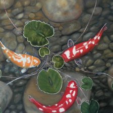 Схема вышивки «карпы кои»