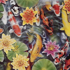 Схема вышивки «карпы кои»