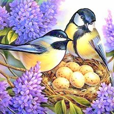 Схема вышивки «снички у гнезда»