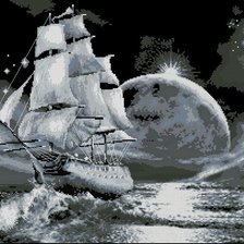 Схема вышивки «корабль»