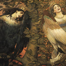 Схема вышивки «Сирин и Алконост, Васнецов»