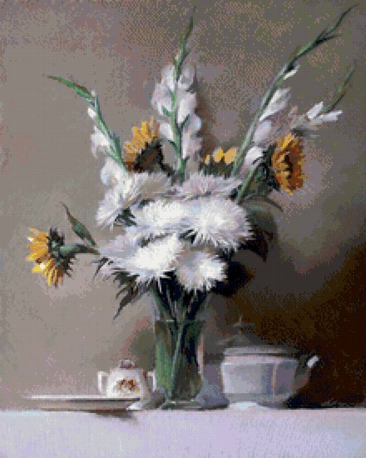 Натюрморт - натюрморт, рисунок, цветы, картина, панно, живопись, букет - предпросмотр