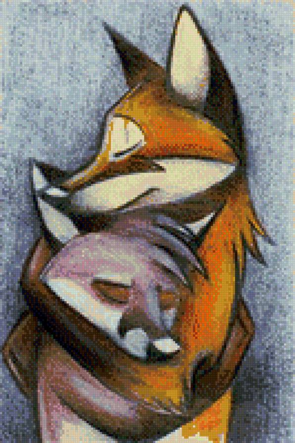 Объятия - объятия, лиса - предпросмотр