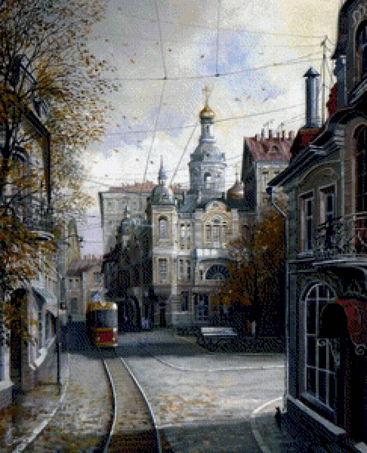 старая улица - городской пейзаж - предпросмотр