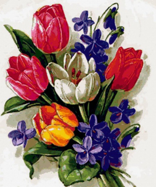 серия "цветы" - цветы.тюльпаны.фиалки - оригинал