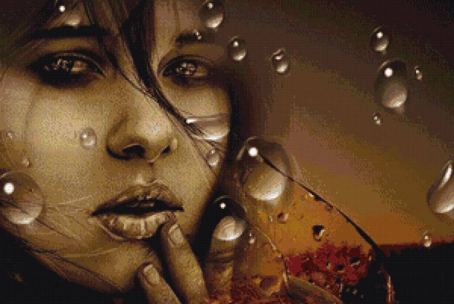 дева - монохром, девушка - предпросмотр