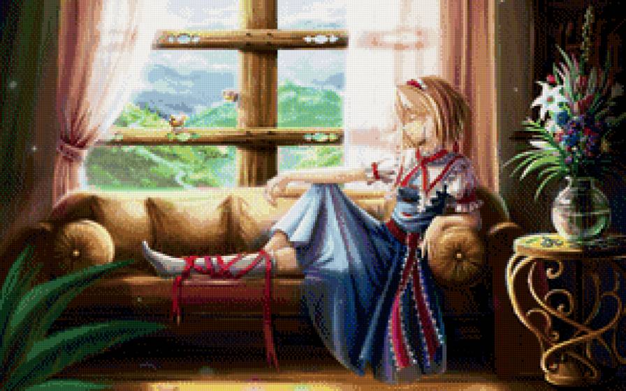 У окна - окно, девочка - предпросмотр