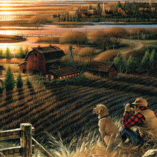 Схема вышивки «Сельский пейзаж»