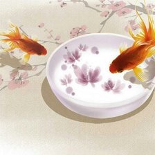 Схема вышивки «Золотые рыбки»