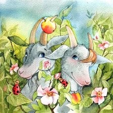 Схема вышивки «Козочки-кокетки»