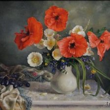 Схема вышивки «маки»