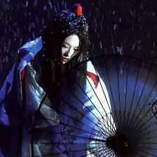 Схема вышивки «гейша под дождем»