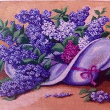 Схема вышивки «Сирень в шляпке»