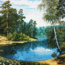 Схема вышивки «Лесное озеро»