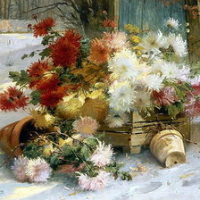 Схема вышивки «цветы на снегу»