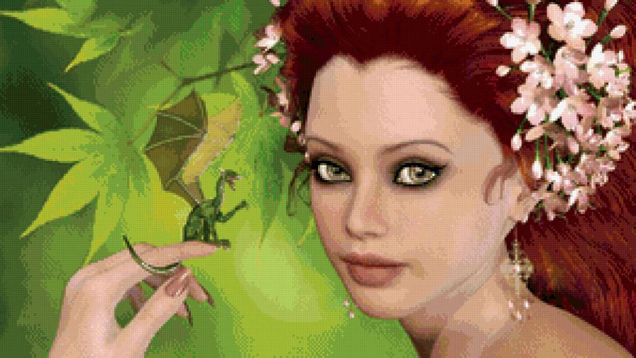 с питомцем - фэнтези, девушка - предпросмотр