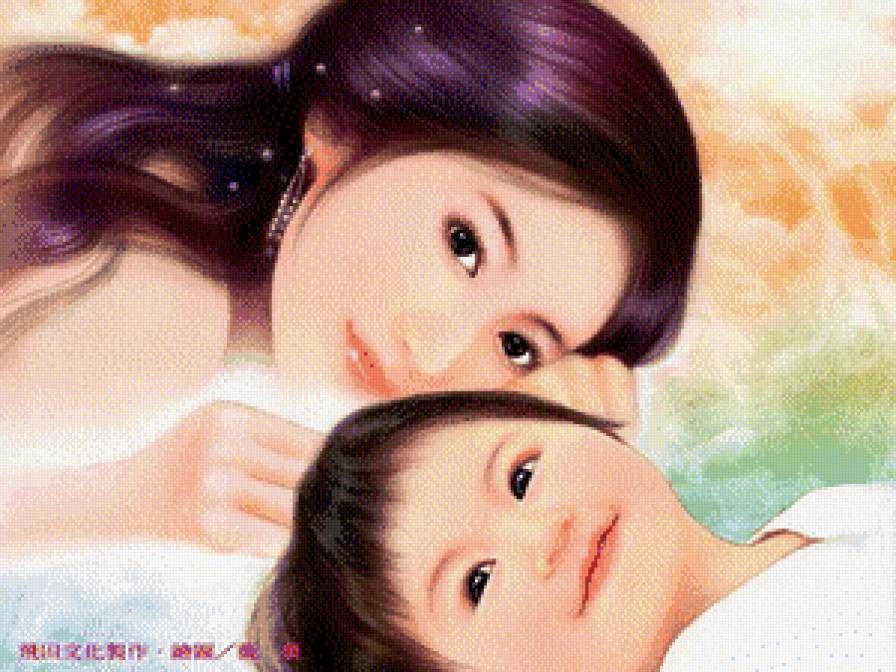 Прекрасные лица - лица, картина, живопись азии, портрет - предпросмотр