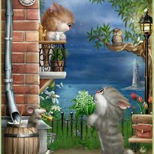 Схема вышивки «Кот»