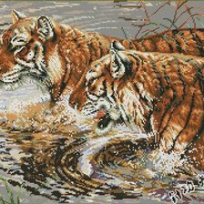 Схема вышивки «Тигры»