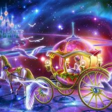 Схема вышивки «Белоснежка на карете»