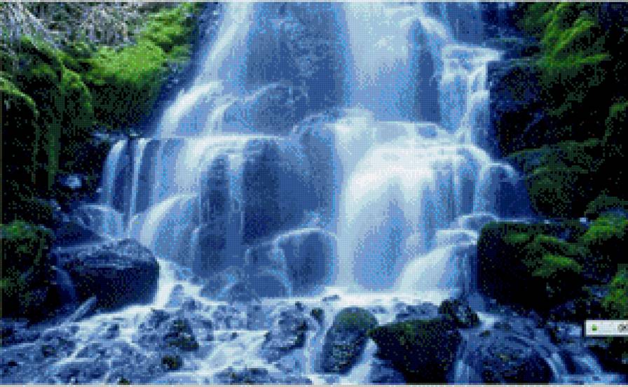 Водопад - пейзаж, природа, река, лес, водопад - предпросмотр