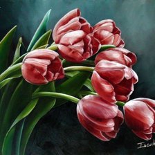 Схема вышивки «тюльпаны»