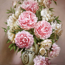 Схема вышивки «пионы»