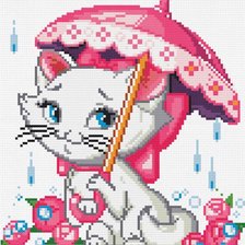 Схема вышивки «маленькая киска»