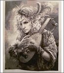 Схема вышивки «девушка и лютня»