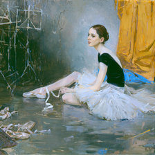 Схема вышивки «В балетном классе»