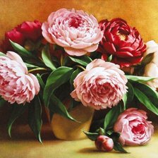 Схема вышивки «букет пионов»