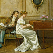 Схема вышивки «музыкальный урок»