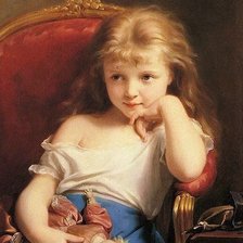 Схема вышивки «Девочка с куклой»