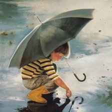 Схема вышивки «Малыш под зонтиком»