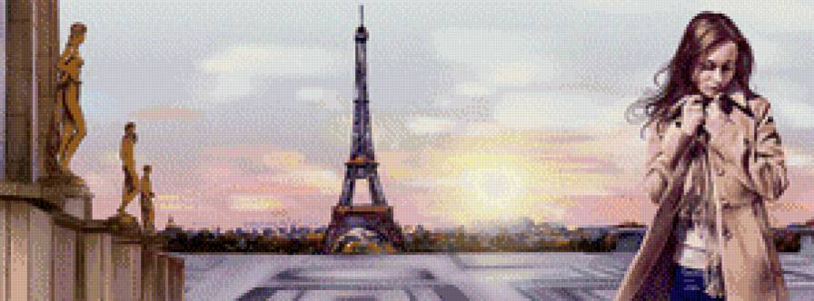 женский образ - париж, женщина, горож, люди, портрет, грусть, башня, девушка - предпросмотр