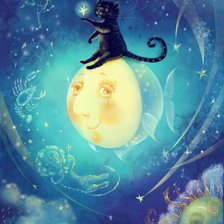 Котик на луне