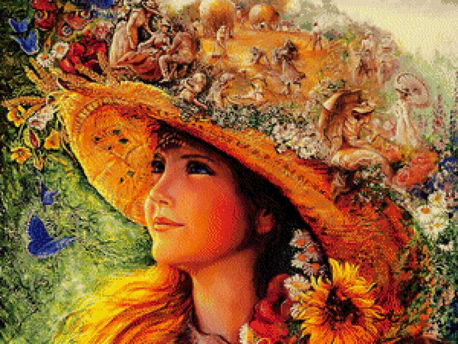 №775145 - девушка, шляпка, фантазия - предпросмотр