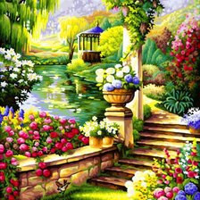 Схема вышивки «летний сад»