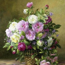 Схема вышивки «букет в корзине»