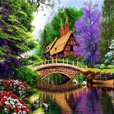 Схема вышивки «домик»