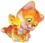 Схема вышивки «котенок с бантом»