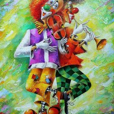 Схема вышивки «клоуны»