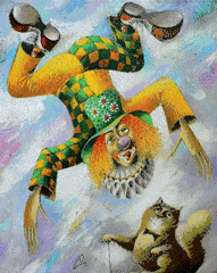 клоун - кошка, клоун - предпросмотр