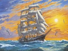 Схема вышивки «парусник»