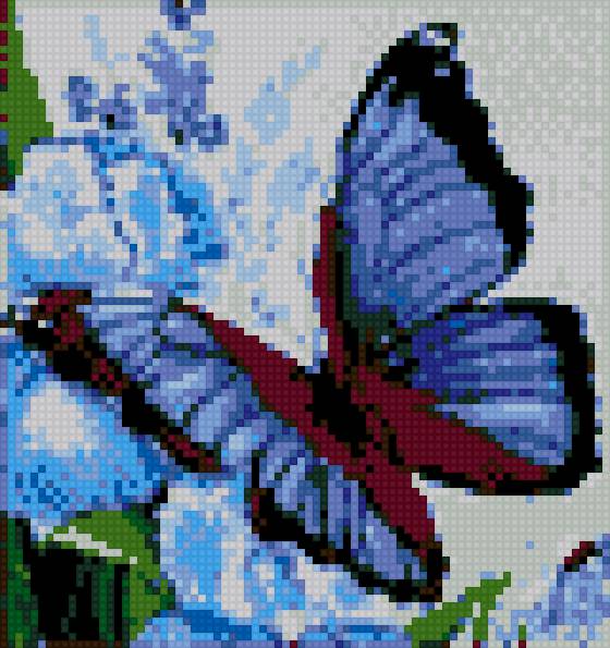 голубая бабочка - подушка., бабочка - предпросмотр