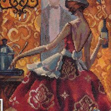 Схема вышивки «официантка»