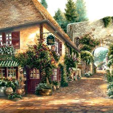 Схема вышивки «южная деревня»