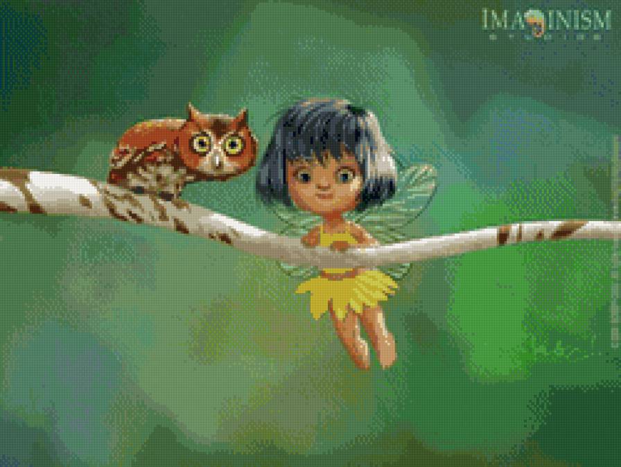 маленькая феечка - мультяшки, ветка, детям, фея - предпросмотр