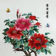 Схема вышивки «Китайские пионы»